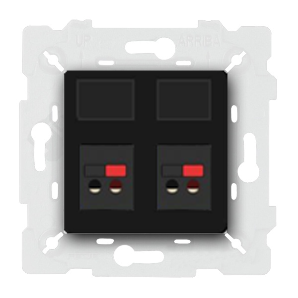  Розетка аккустическая двойная Fede Vintage Wood Черный (в сборе)